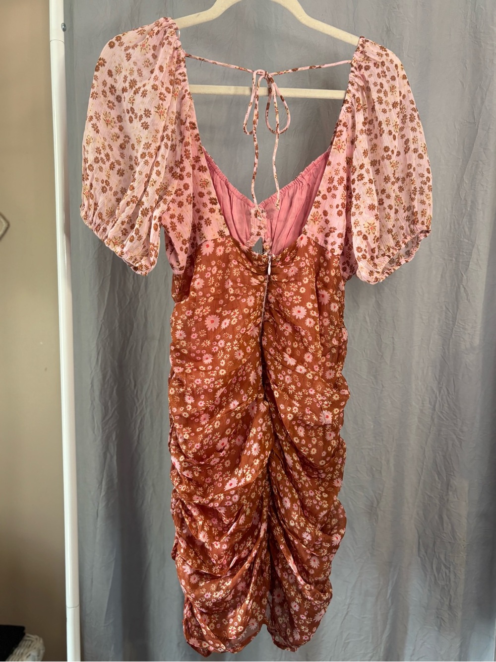 Free People Floral Puff Mini Dress XS - Picture 11 of 12